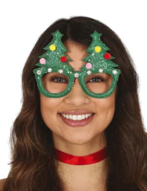 Lustige Weihnachtsbaumbrille für Erwachsene bunt