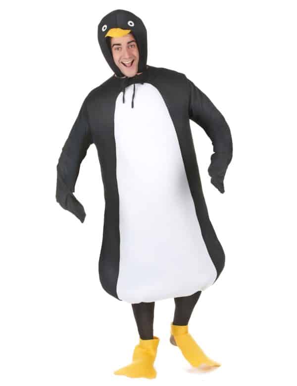 Lustiger Pinguin Unisex-Kostüm schwarz-weiss-gelb