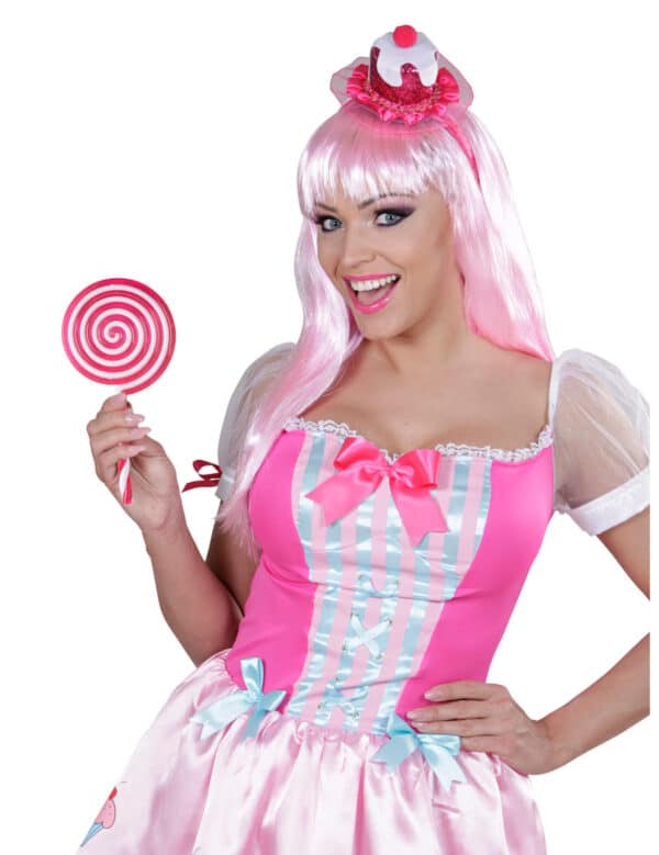 Lutscher Lolli Kostüm-Accessoire weiss-pink 22