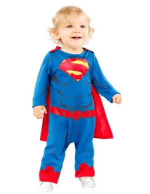 Mächtiges Superman-Kostüm für Babys blau-rot-gelb