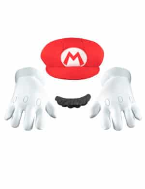 Mario Accessoires-Set Super Mario Videospiel weiss-rot-schwarz