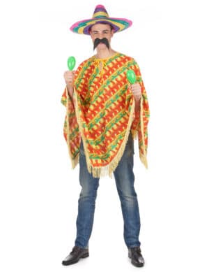 Mexikanischer Poncho Erwachsene bunt