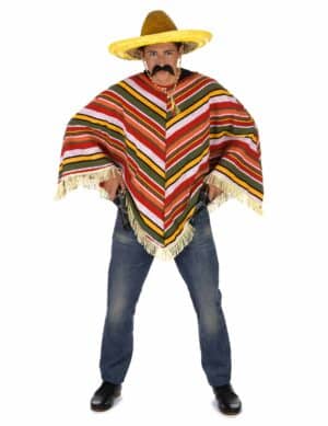 Mexikanischer Poncho Mexikanerkostüm-Accessoire bunt