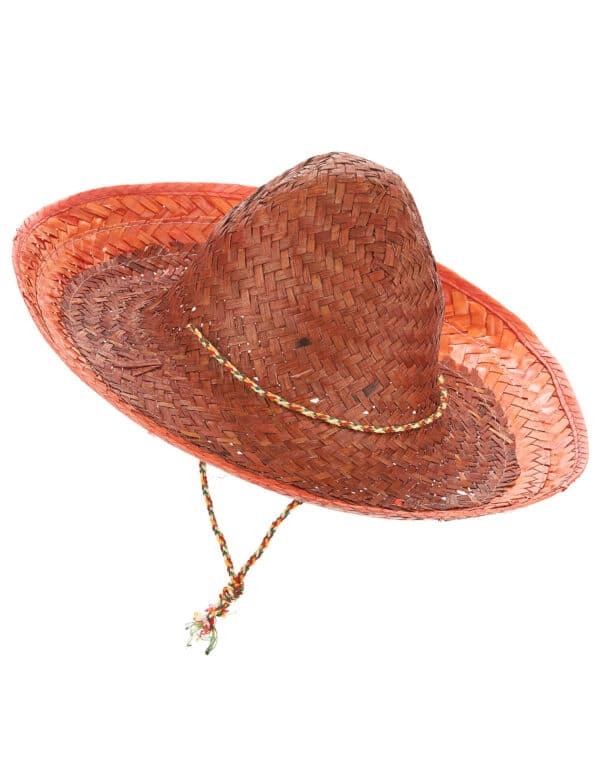 Mexikanischer Sombrero mit Hutschnur orange