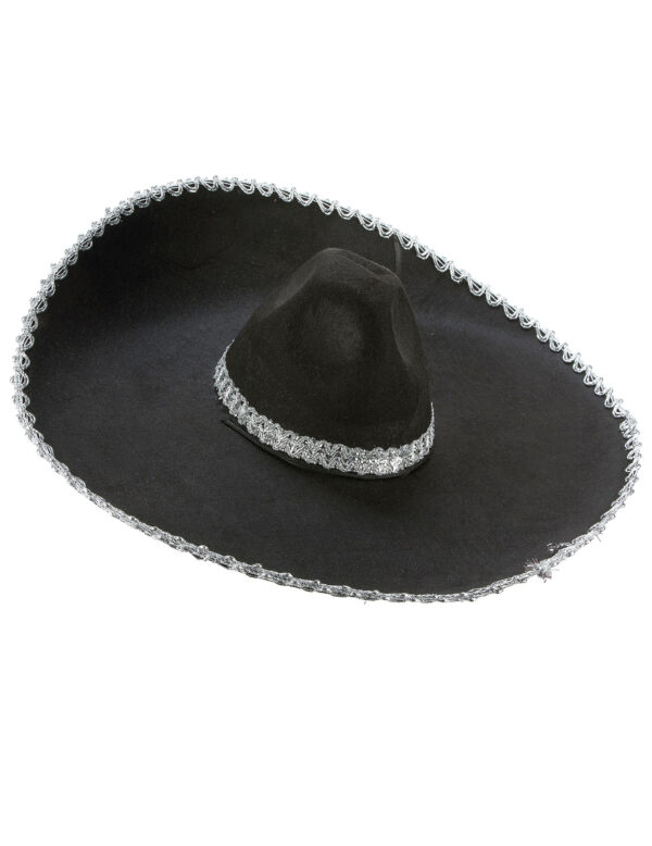 Mexikanischer Sombrero schwarz-silber