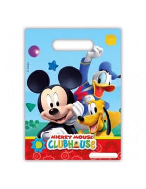 Mickey Mouse Geschenktüten mit Micky Donald und Pluto Disney-Lizenzartikel 6 Stück bunt