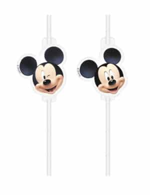 Mickey Strohhalme 4 Stück schwarz-weiss-beige