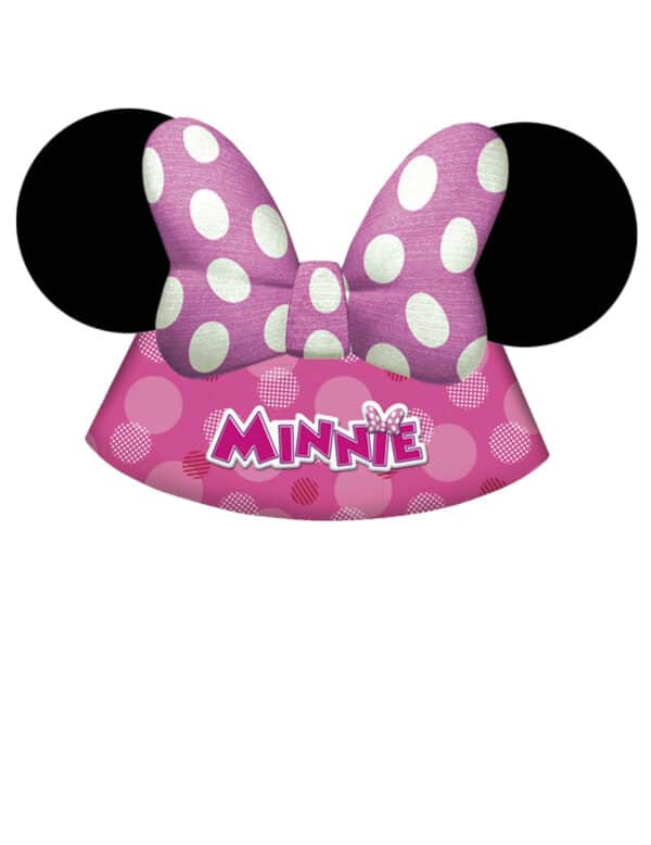 Minnie Maus Partyhüte 6 Stück pink-weiss-schwarz