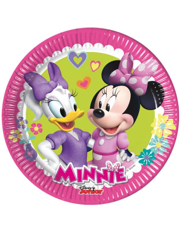 Minnie Maus Teller Minnie und Daisy Disney-Lizenzartikel 8 Stück pink-bunt 19cm