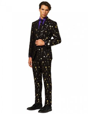 Mr. Feuerwerk Herrenanzug von Opposuits schwarz-goldfarben