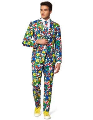 Mr. Super Mario-Kostüm für Herren Opposuits Faschingskostüm bunt