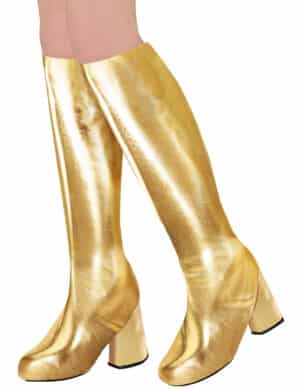 Überzieh-Stiefel Schuhüberzüge Disco-Stiefel gold