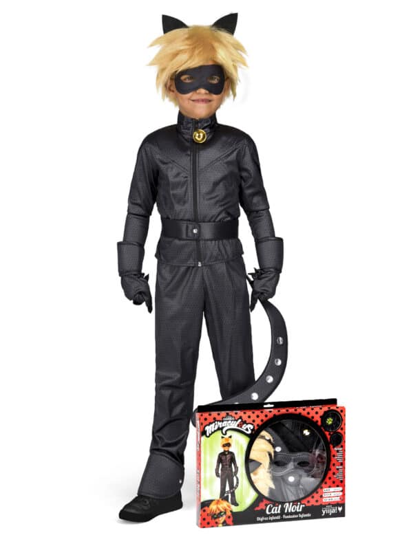 Offizielles Cat Noir-Kinderkostüm Miraculous-Lizenzkostüm schwarz