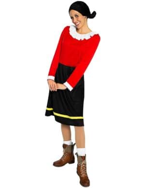 Offizielles Olivia-Kostüm Popeye-Lizenzkostüm rot-schwarz