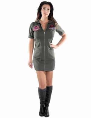 Offizielles Top Gun-Kleid für Damen Kultkostüm grün