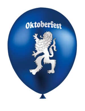 Oktoberfest-Luftballons mit Löwen-Wappen 12 Stück blau