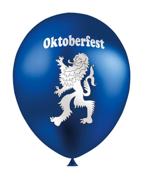 Oktoberfest-Luftballons mit Löwen-Wappen 12 Stück blau