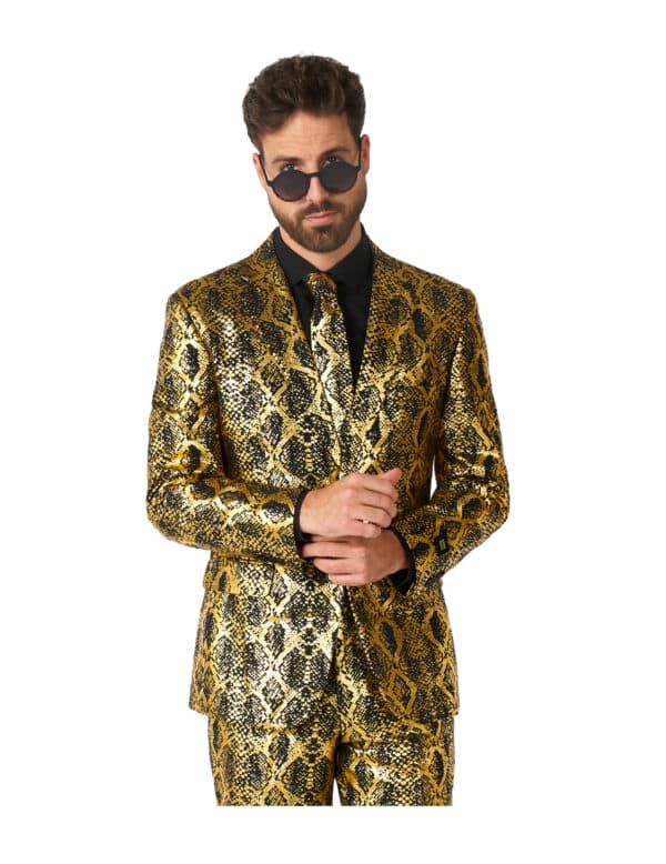 Opposuits Herrenanzug Schlange Schwarz-Gold