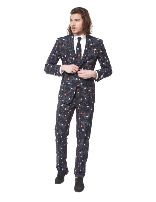 Opposuits Pac Man Anzug Lizenzartikel schwarz-bunt