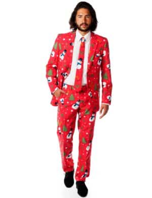 Opposuits Weihnachts-Anzug Schneemänner Plus Size rot-bunt