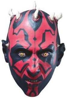 Originale Darth Maul-3/4 Maske für Erwachsene Star Wars rot-schwarz-weiß