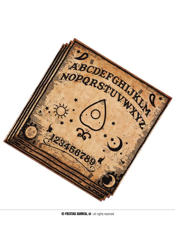 Ouija-Papierservietten Halloween-Tischdeko 20 Stück braun-schwarz 33 x 33 cm