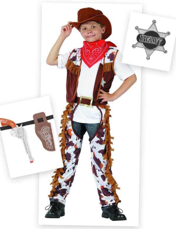 Cowboy-Kostümset für Kinder 7-teilig