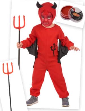 Teufelkostüm-Set für Kinder Halloween-Kostüm 4-teilig rot