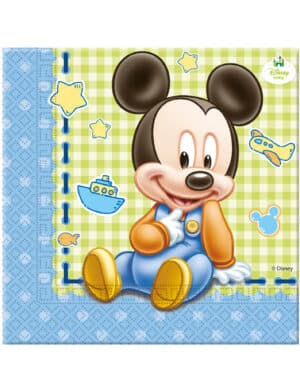 Packung Servietten Baby Mickey von Disney bunt