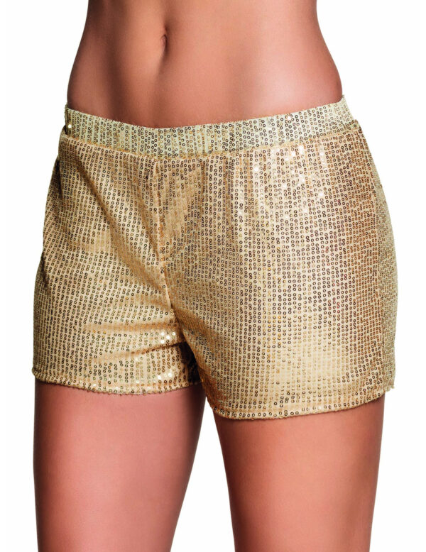 Pailletten-Shorts für Damen gold