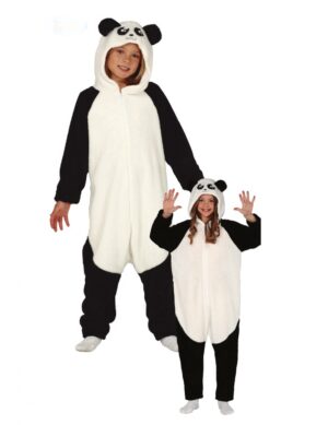 Panda-Kigurumi für Kinder schwarz-weiss