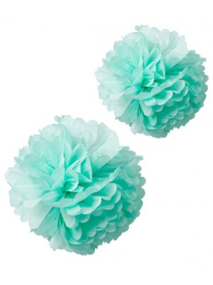 Papier-Pompon Oster-Deko mintgrün türkis 25 cm