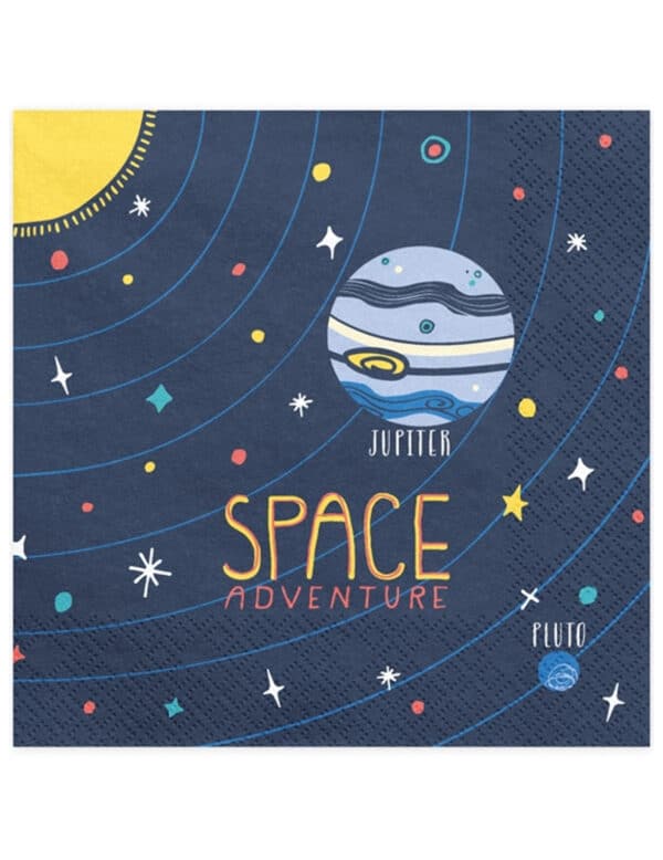 Papierservietten Space Adventure Motivservietten 20 Stück blau-bunt 33 x 33 cm