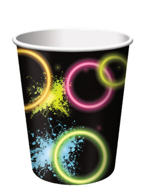 Pappbecher Glow Party 8 Stück bunt 266 ml