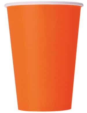 Pappbecher Partybecher Set 8 Stück orange 210ml