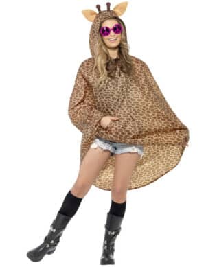 Party Poncho Giraffe braun