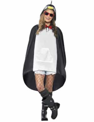 Party Poncho Pinguin schwarz-weiss