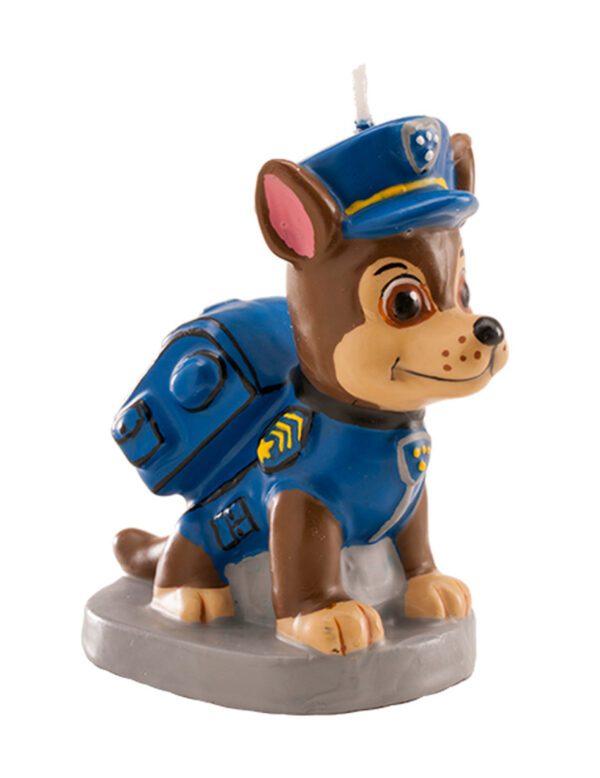 Paw Patrol Kerze Chase Geburtstagsdeko braun-blau