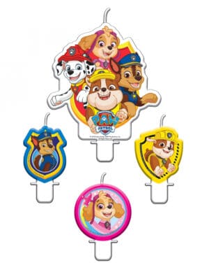 Paw Patrol-Kerzen 4 Stück weiss-bunt