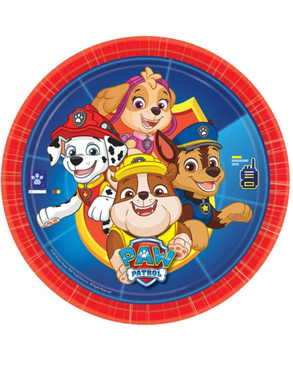 Paw Patrol-Pappteller 8 Stück bunt 23cm