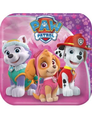 Paw Patrol-Partyteller 8 Stück rosa 18cm