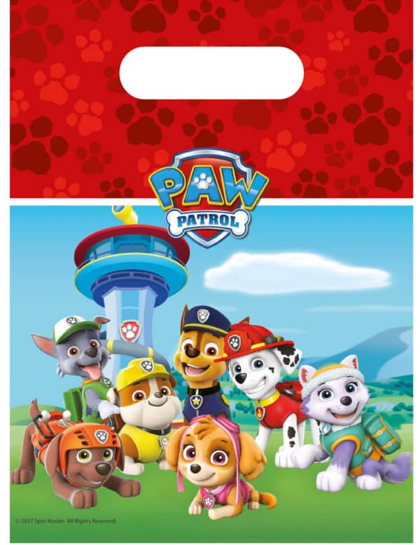 Paw Patrol-Partytüten 6 Stück bunt 23x16