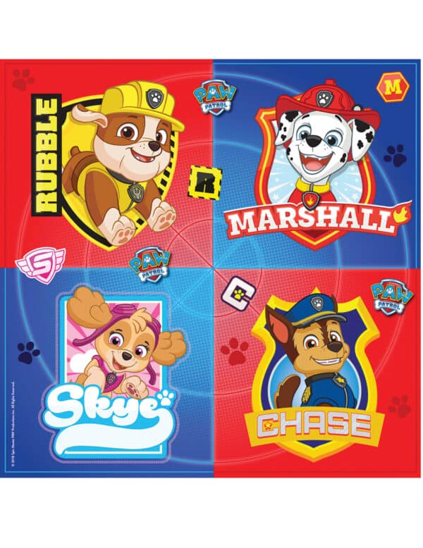 Paw Patrol Servietten 16 Stück bunt 33 x 33cm