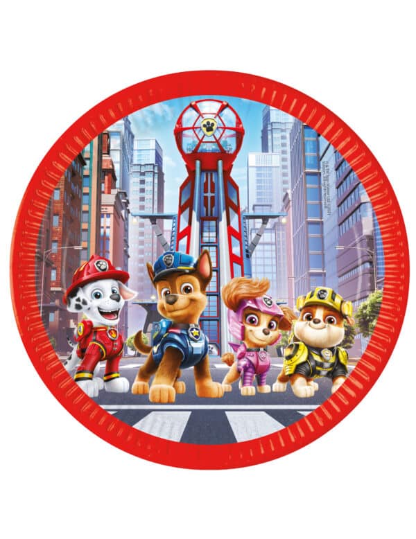 Paw Patrol the Movie-Partyteller Kindergeburtstag 8 Stück bunt 23 cm