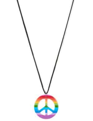 Peace-Halskette Hippie bunt