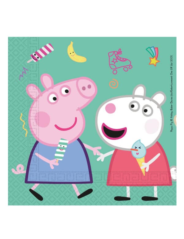 Peppa Wutz Papierservietten 20 Stück bunt 33 x 33 cm