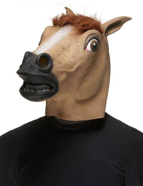 Pferd Maske Tiermaske braun-schwarz