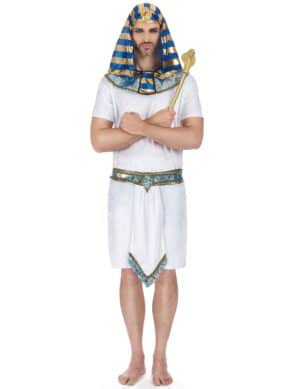 Pharao Herren-Kostüm weiß-gold-blau