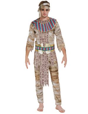 Pharao-Mumien-Kostüm für Männer Halloweenkostüm beige-bunt