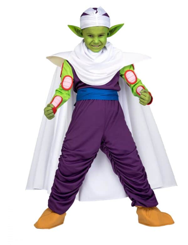 Piccolo-Kostüm für Kinder Dragon Ball Geschenkkoffer lila-weiss-grün